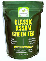 CLASSIC ASSAM GREEN TEA, Green Tea, Loose Leaf (250g/8.81oz)/100 Cups | Non-GMO, 100% Pure Organic Green Tea Leaves Sourced from Lush Brahmaputra