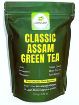 CLASSIC ASSAM GREEN TEA, Green Tea, Loose Leaf (250g/8.81oz)/100 Cups | Non-GMO, 100% Pure Organic Green Tea Leaves Sourced from Lush Brahmaputra