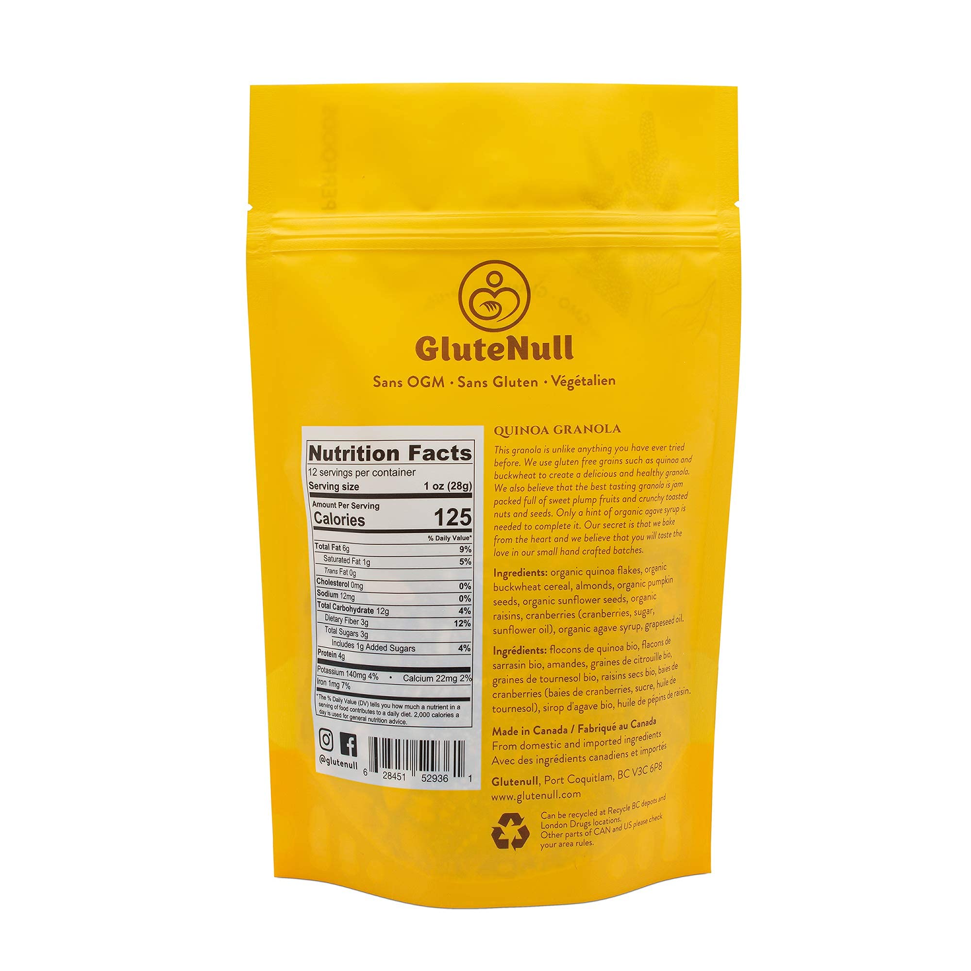 Glutenull, Granola Quinoa Gluten Free, 12 Ounce