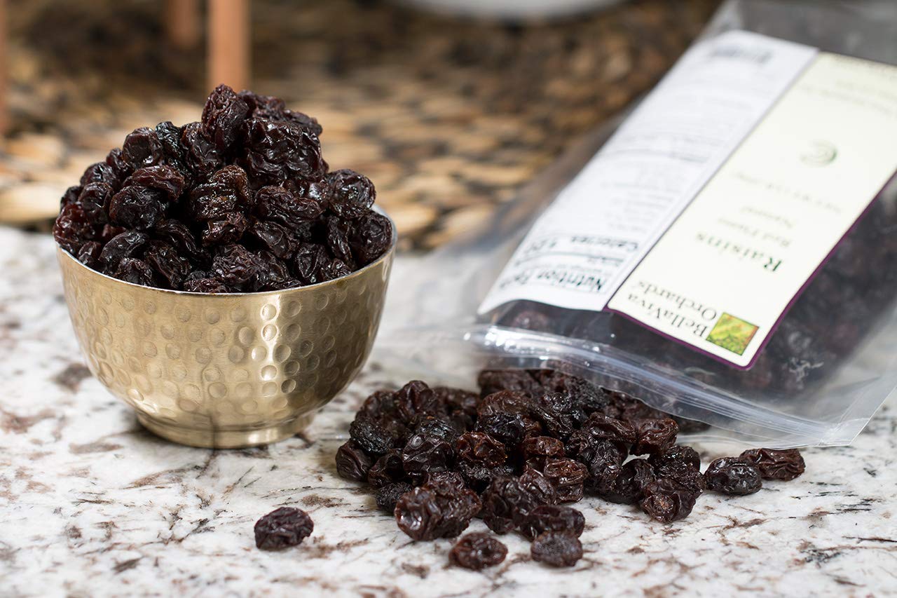 Bella Viva Orchards Natural Dried Red Flame Raisins, Sweet no Sugar Added, 1 lb of Dried Fruit
