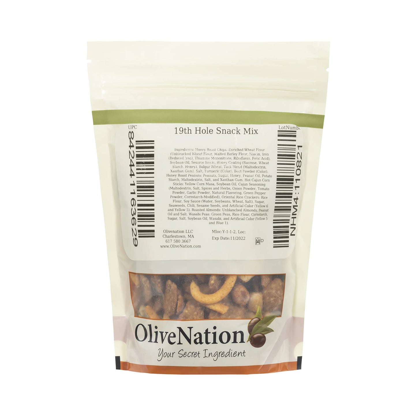 OliveNation 19th Hole Snack Mix - Spicy, Sweet and Crunchy Bar Mix with Nuts, Sesame Chips, Wasabi Peas and Cajun Corn Sticks - Kosher Certified Party