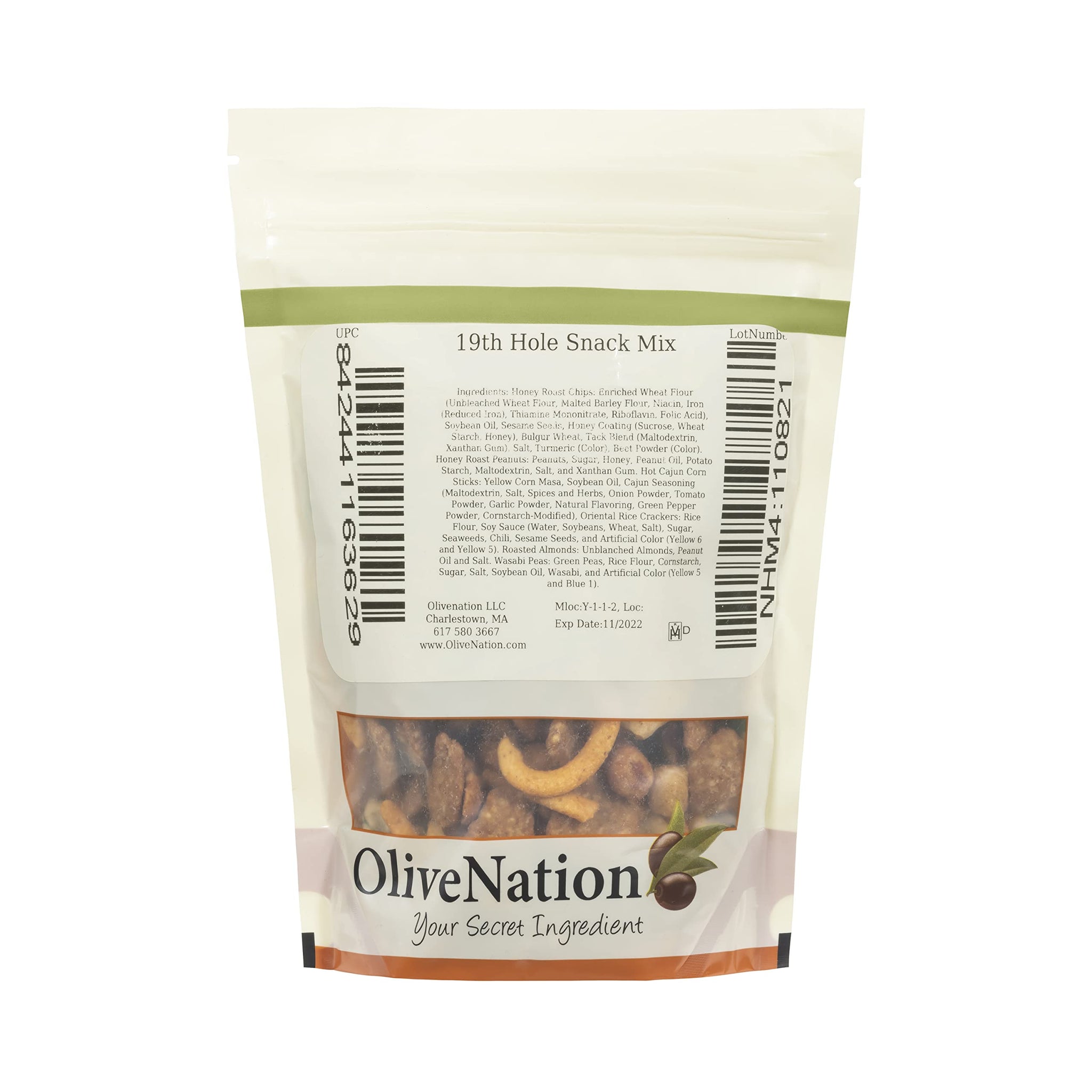 OliveNation 19th Hole Snack Mix - Spicy, Sweet and Crunchy Bar Mix with Nuts, Sesame Chips, Wasabi Peas and Cajun Corn Sticks - Kosher Certified Party