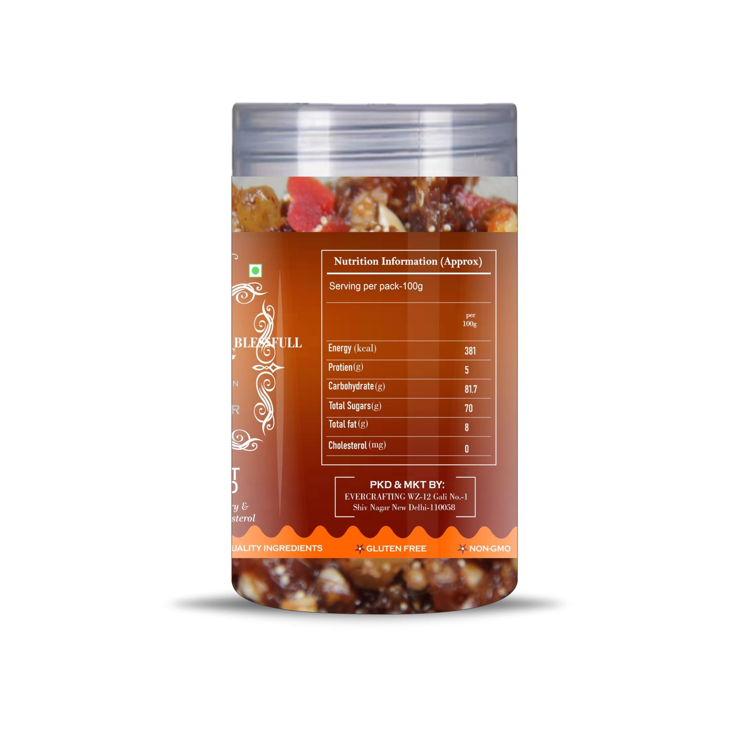 Blessfull Healing Dry Fruit Gulkand 5 Oz(Ounce) Airtight Container With Spoon