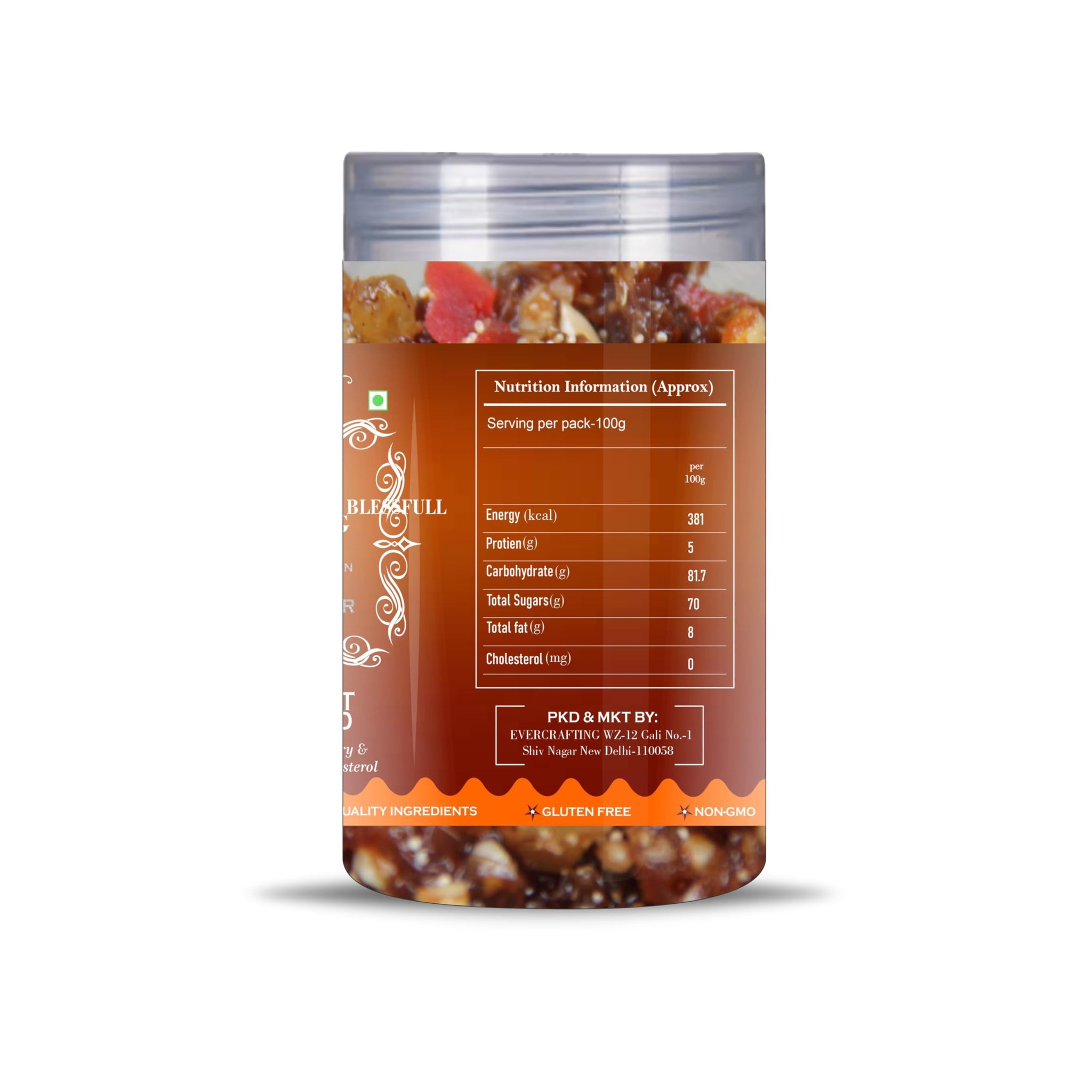 Blessfull Healing Dry Fruit Gulkand 5 Oz(Ounce) Airtight Container With Spoon