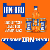 IRN-BRU Original Scottish Sparkling Soda, Citrus Flavored Carbonated Drink - Sparkling Flavored Soft Drink, 32 Flavor Recipe, 16.9 fl oz Bottles, Pack