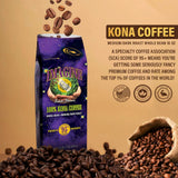 Imagine Kona Coffee Whole Bean | Arabica Kona Beans | Top Grade Air Roasted Organic Coffee Beans | Medium Dark Roast | Organic Whole Bean - 16oz
