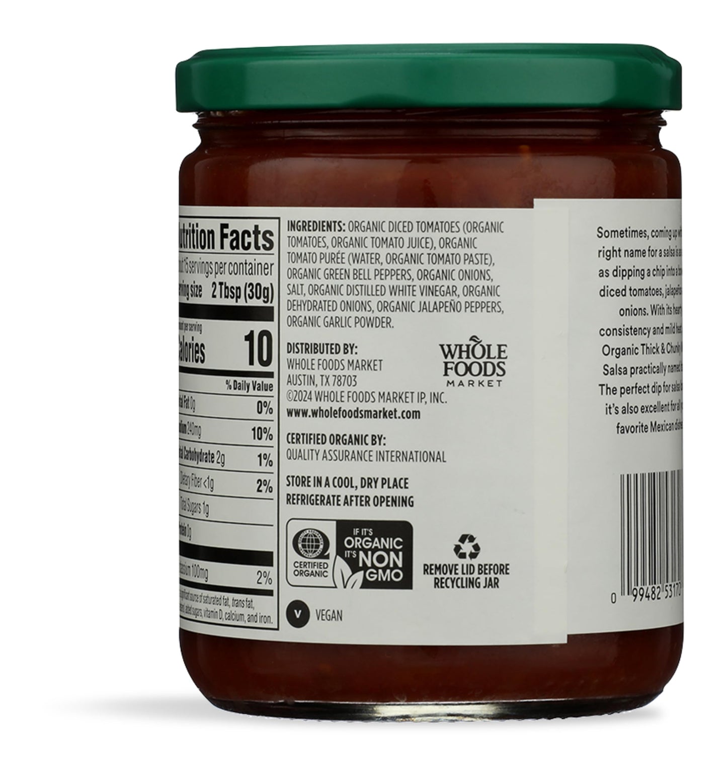 365 By Whole Foods Market, Organic Thick & Chunky Mild Salsa, 16 Ounce