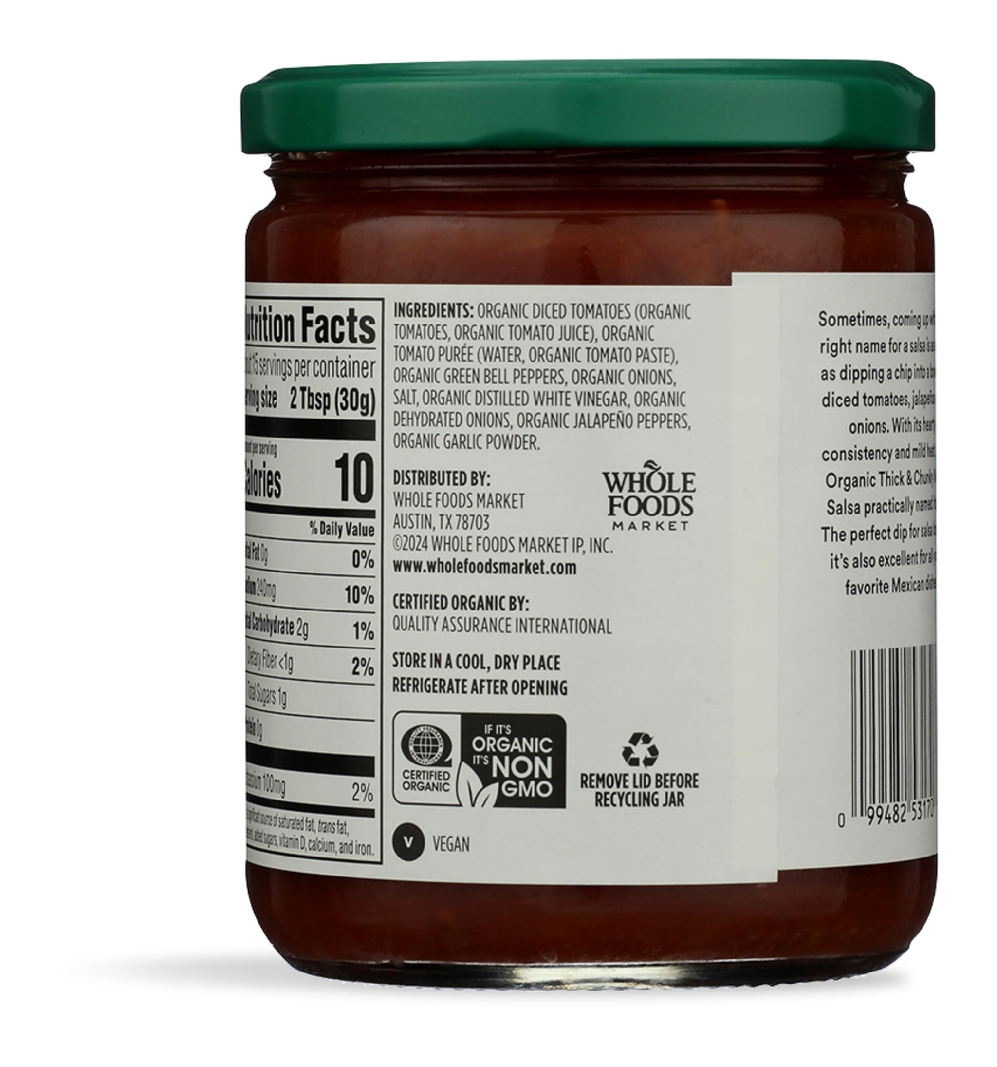 365 By Whole Foods Market, Organic Thick & Chunky Mild Salsa, 16 Ounce