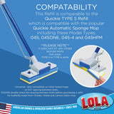 LOLA Cellulose SqueezeMatic Butterfly Sponge Mop Refill, 9", 2 Pack, Floor Cleaning, Comparable w/Quickie Type S Sponge Mop Refill