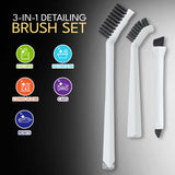 Grout Cleaning Brushes Set (3 Pcs) Deep Cleaner Multi-Purpose Stiff Bristle Brush, Cleaning Toothbrush for Cleaning Corners, Spaces, Tile, Shower