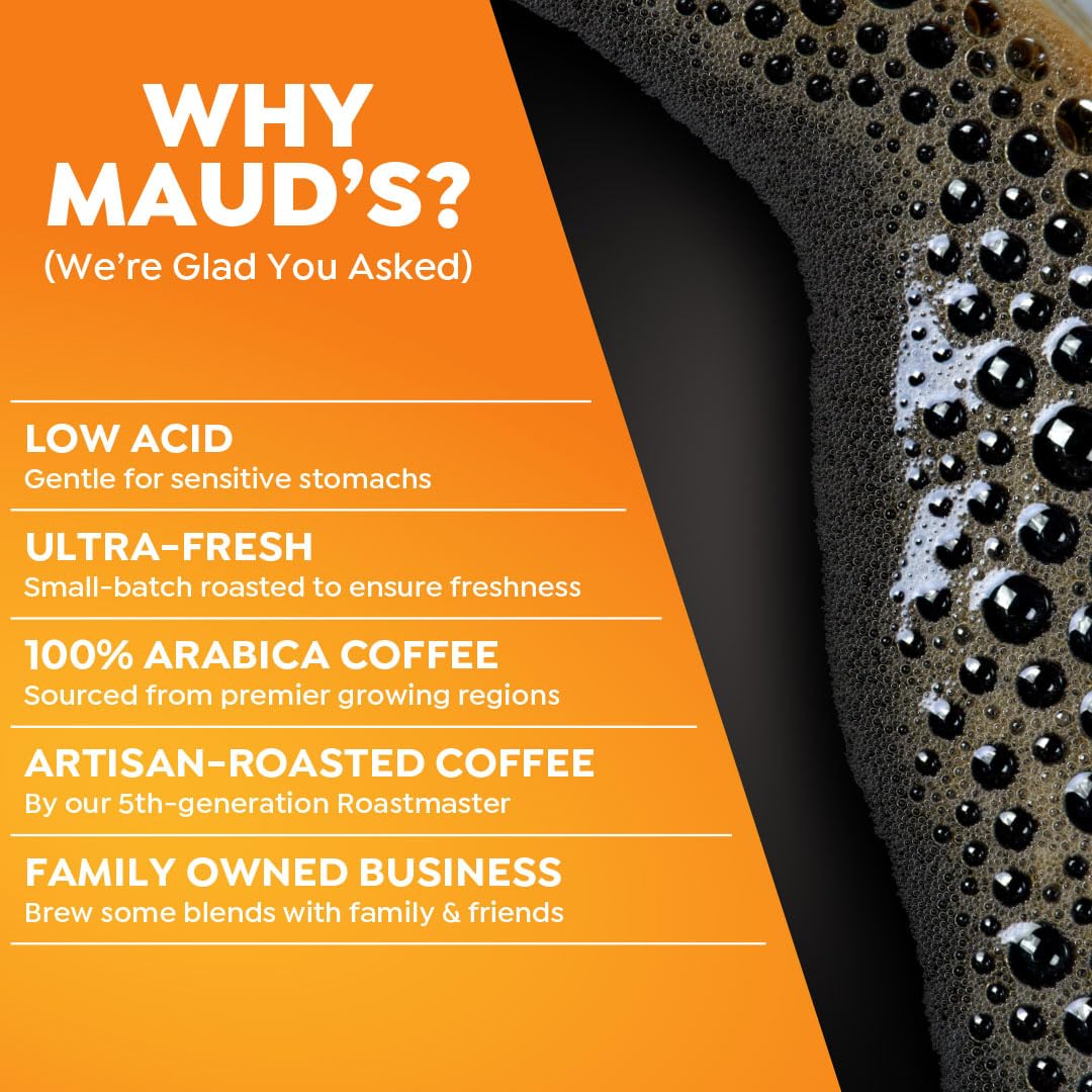 Maud's Decaf Banana Flavored Coffee Pods, 18 ct, Decaffeinated Medium Roast Flavored Coffee in Single Serve Pods - 100% Arabica Beans, Compatible