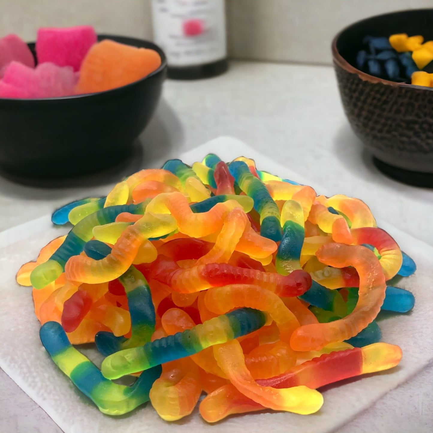 Klub Bulk Sugar-Free Gummi Worms Candy-1.5 lbs Delicious Fruit Flavor Gummies-Gluten Free, Ideal for Diet Conscious Candy Lovers(24 oz)