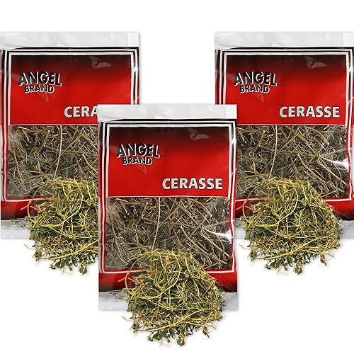 Angel Brand Dried Cerasse Leaves 0.25 0z Pouch Pack of 3 - Melon Bitter Leaf Spice Derived from Melon Plant - Provides Health Benefits - Offers