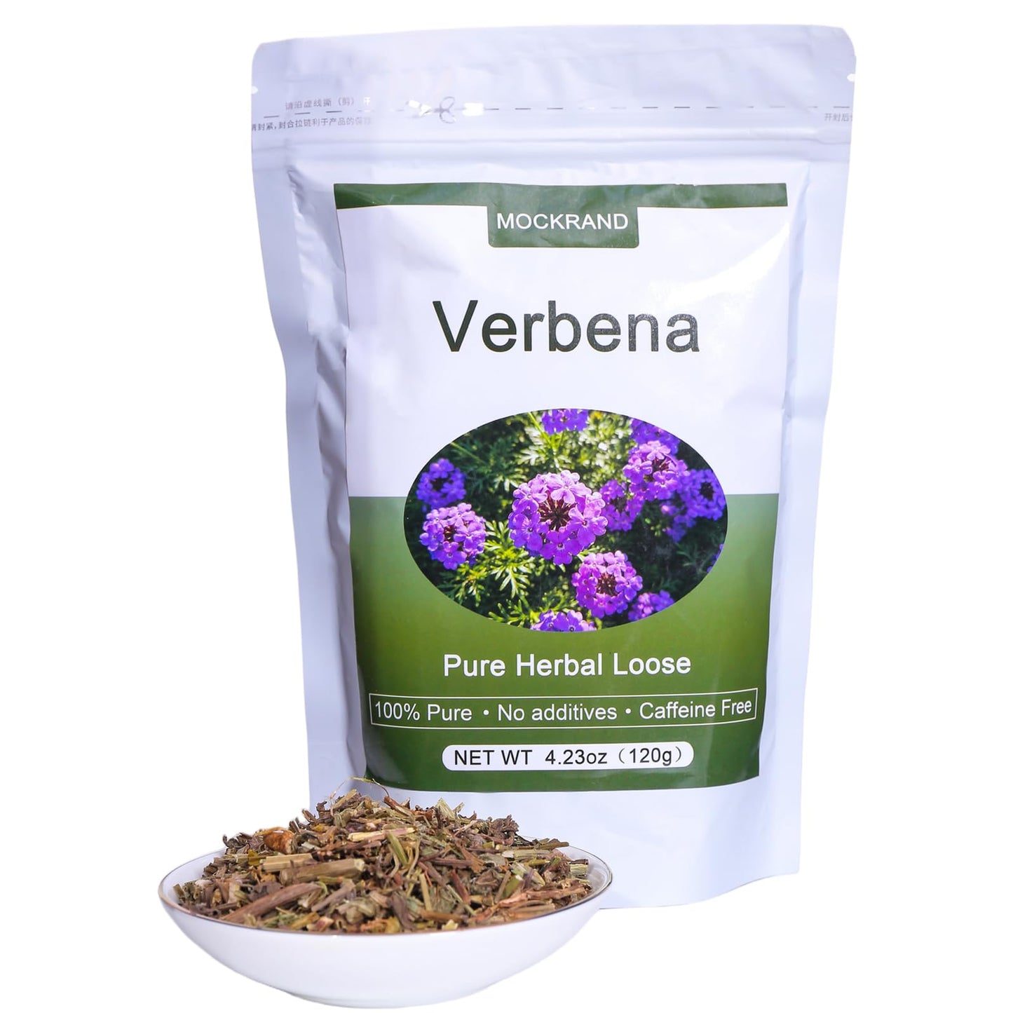 MOCKRAND Premium Vervain Herb Cut & Sifted, 4.23 Oz/120g | Dried Loose Leaf for Tea | Resealable Pouch