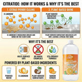 Hardwood Floor Cleaner and Polish Restorer - Heavy Duty Plant-Based Cleaning & Conditioning Citrus Formula for Tile, Wood, Laminate & Vinyl Floors