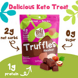 BHU FOODS Keto Fat Bombs, Organic, Vegan, Low Carb Sugar Free, Decadent Keto Candy made with Clean Ingredients, Hazelnut Chocolate Truffles (2 Bags)