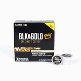 BLK & Bold Rise & GRND, Keurig Single Serve K-Cup Coffee Pods, Premium Medium Roast, 100% Arabica Beans, 32 Count
