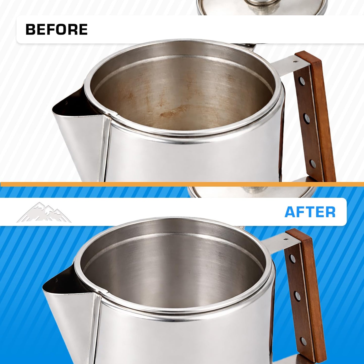 COLETTI Coffee Pot Cleaner - Coffee Percolator Cleaner, Coffee Cleaning Tablets - Descaler for Stainless Steel Percolator, Moka Pot, French Press