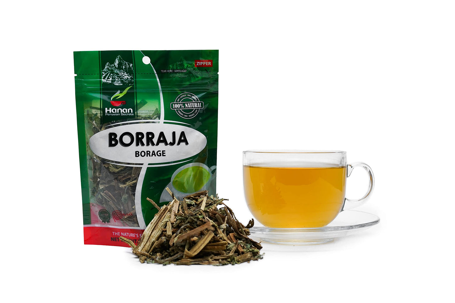 Hanan Peruvian Secrets Borraja Borage Starflower Loose Leaf 1.41oz (40g) | 100% Natural Herbal Tea from Peruvian Andes for Soothing Seasonal