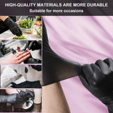 Ultra-Thick Black Gloves for Kitchen & Cleaning - 100PK Disposable, Food Safe, Chemical Resistant - Heavy-Duty Rubber Gloves for Handling, Sanitation