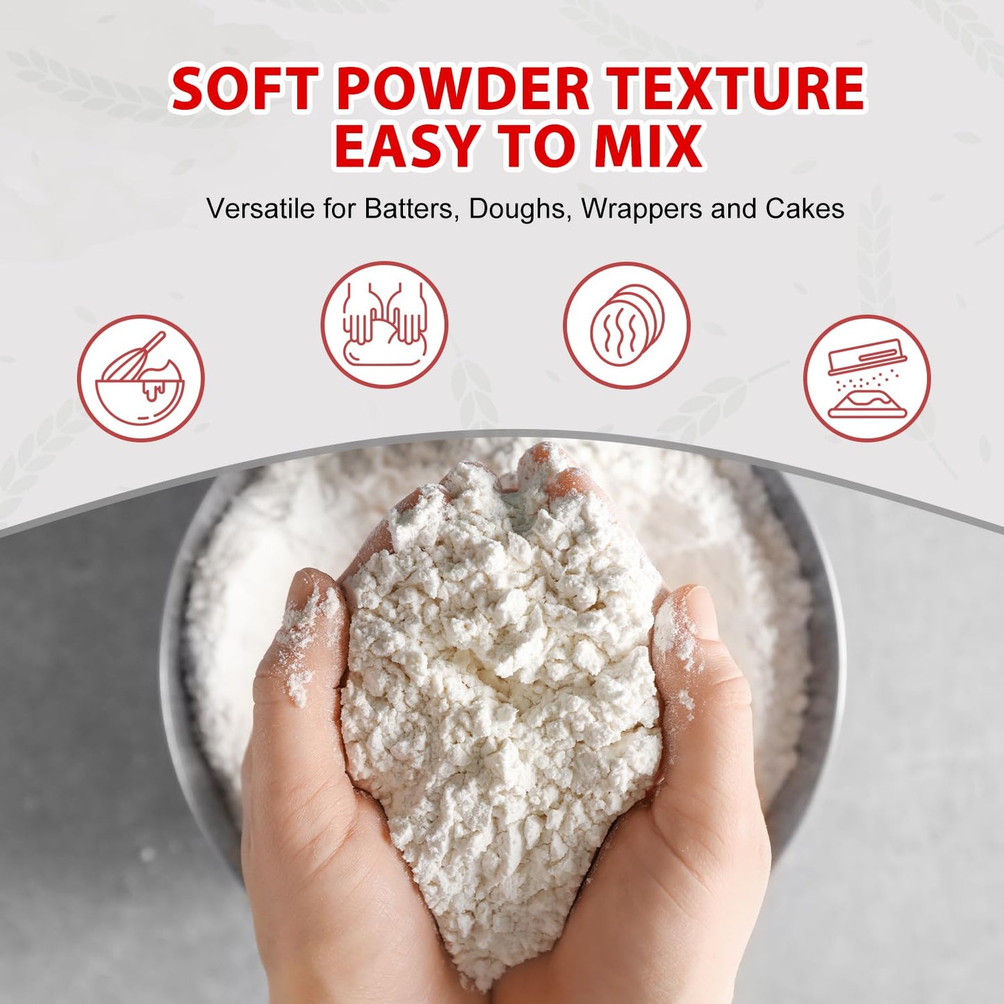 Soeos Rice Flour 16 Ounce (Basic), 1 Pound (Pack of 1) , Rice Flour for Baking or Cooking with Resealable Bag, All Natural for Sourdough Bread, Vegan