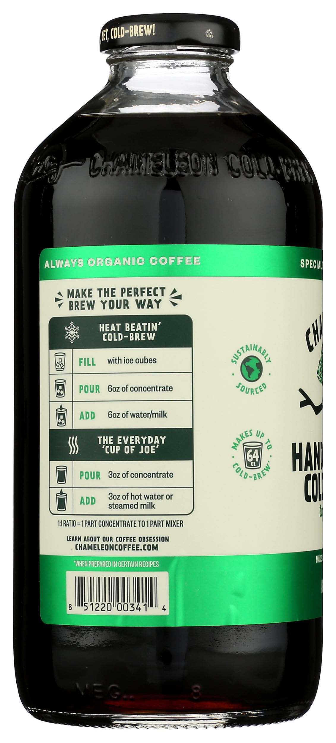 CHAMELEON COLD BREW Organic Original Cold Brew Coffee Concentrate, 32 FZ