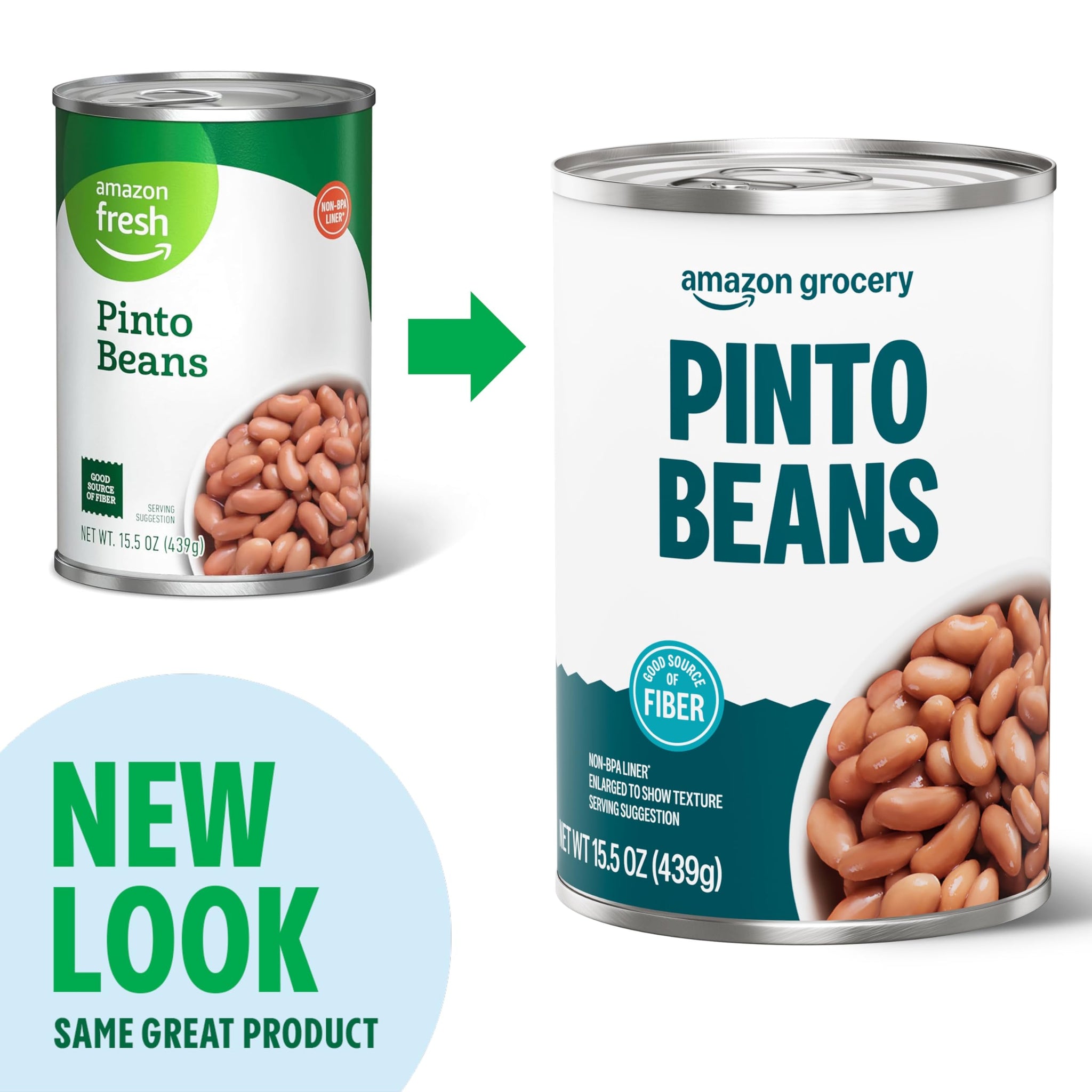 Amazon Grocery, Canned Pinto Beans, 15.5 Oz