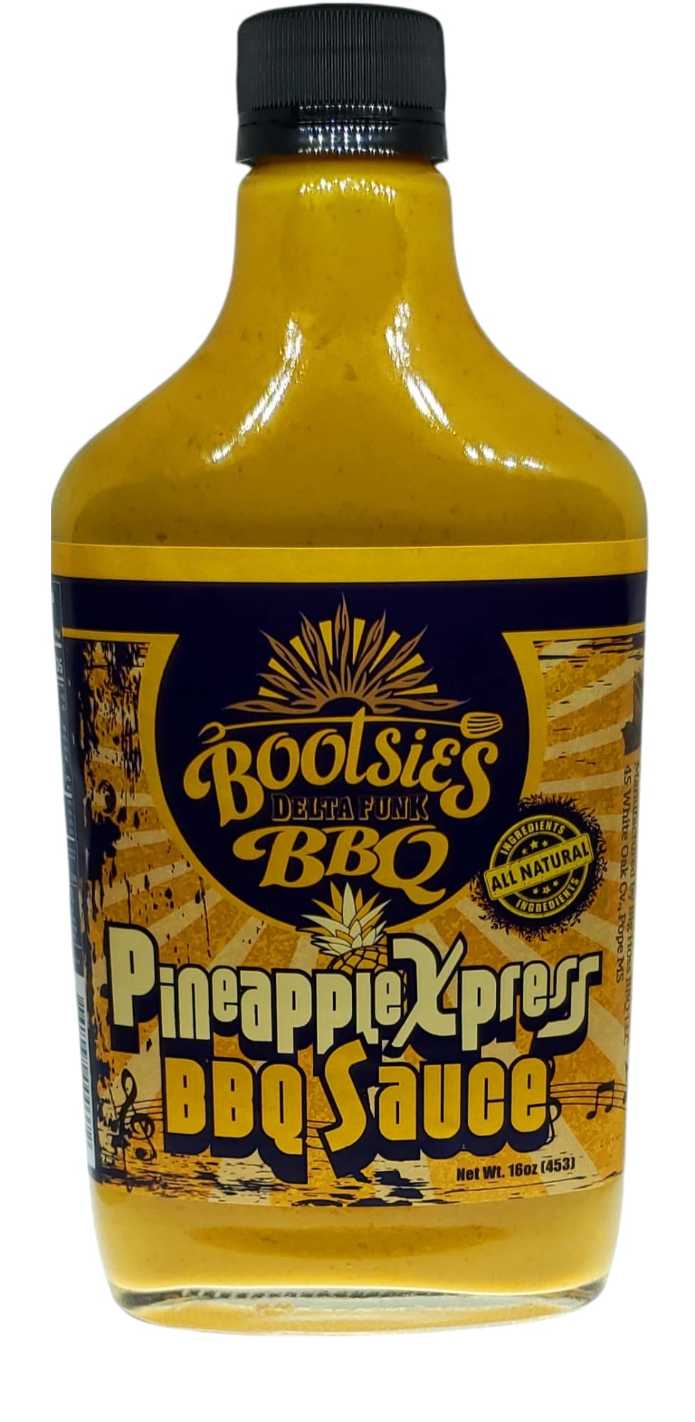 Pineapple Xpress BBQ Sauce, Mustard BBQ Sauce with Pineapple Puree, Gluten-Free Pork Marinade Sauce, 16 ounces