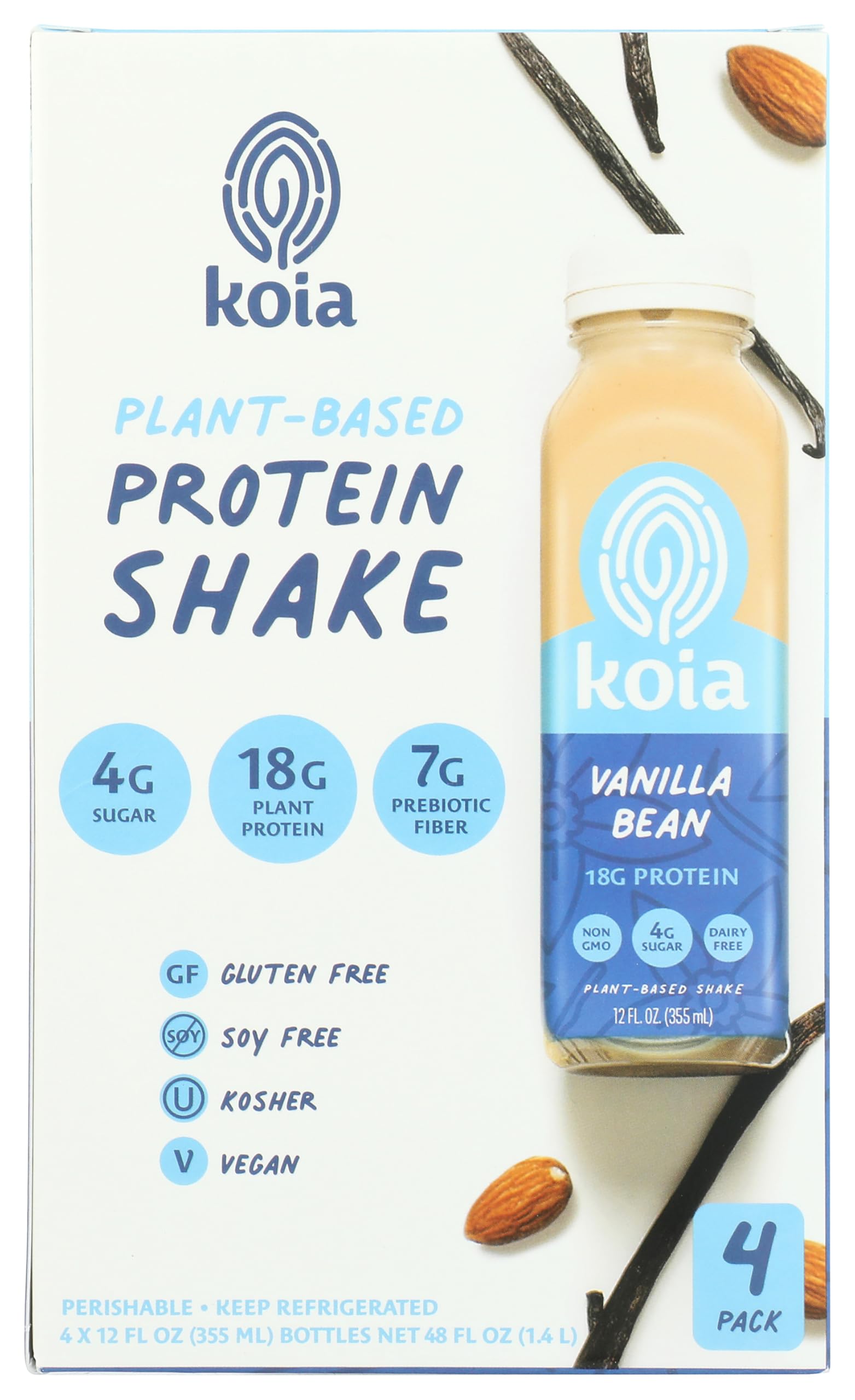 Koia Vanilla Bean Protein Shake 4pk, 12 FZ