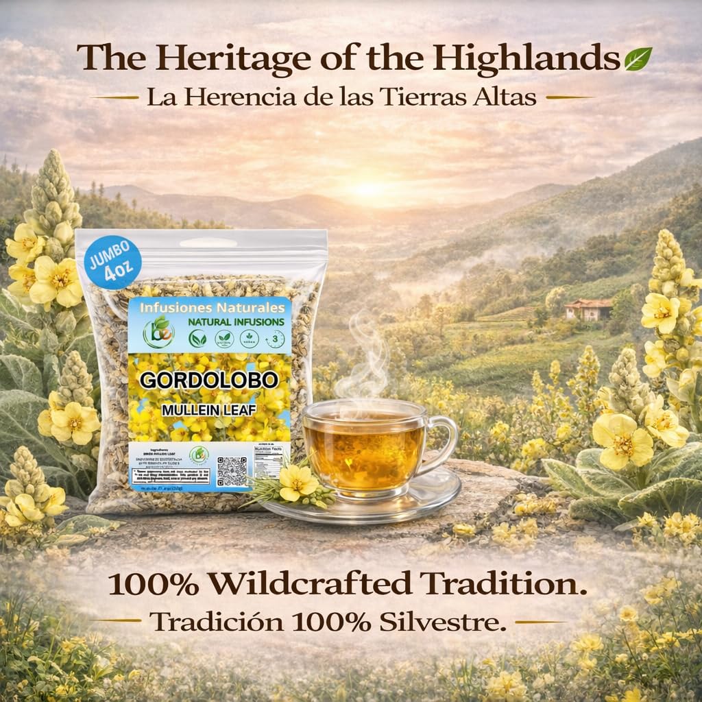 Gordolobo Herbal Tea - 4 oz (113 g) - 100% Natural Loose Leaf Mullein Flower Tea - Vegan, Non-GMO, Gluten-Free - Traditional Mexican Remedy - Calming