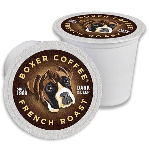 Boxer Coffee French Roast dark roast pods compatible with Keurig K-Cup, 48 count