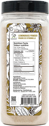 Soeos Lemongrass Powder 7 ounce (198g), Lemongrass Herb, Lemon Powder Bulk, Freshly Ground Dried Lemon, Natural, Non-GMO Verified, Kosher, Flavorful