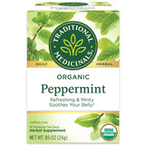 Traditional Medicinals Organic Peppermint Herbal Tea, Alleviates Digestive Discomfort, (Pack of 4) - 64 Tea Bags Total