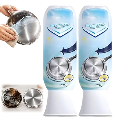 EASLIF Pot Bottom Black Stain Remover, Pot Bottom Remove Black Pots Stain Cleaning Cream, Stainless Steel Cleaner for Pots and Pans, Powerful Grease