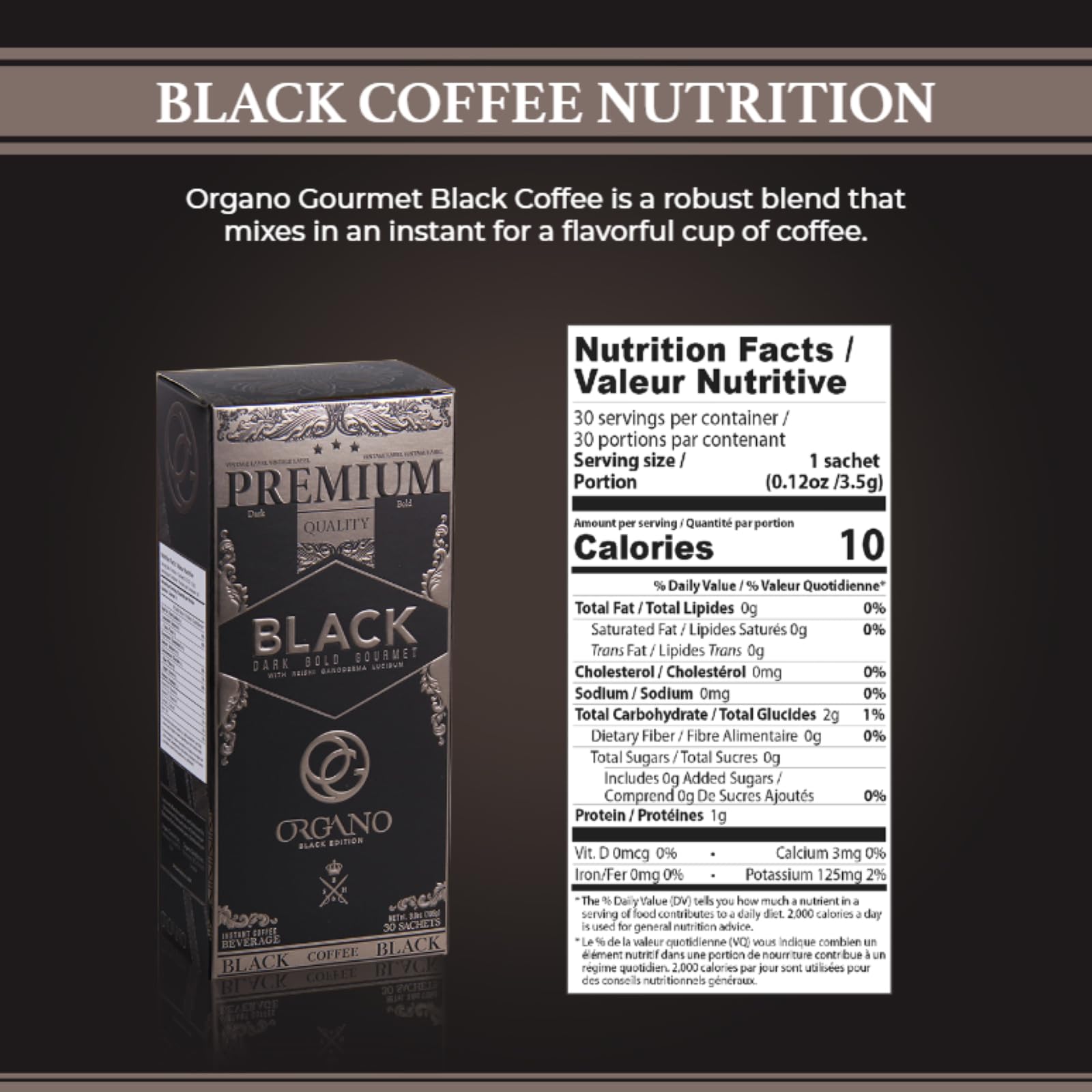 2 Boxes ORGANO Gourmet Black Coffee, 100% Certified Ganoderma Lucidum (60 sachets)