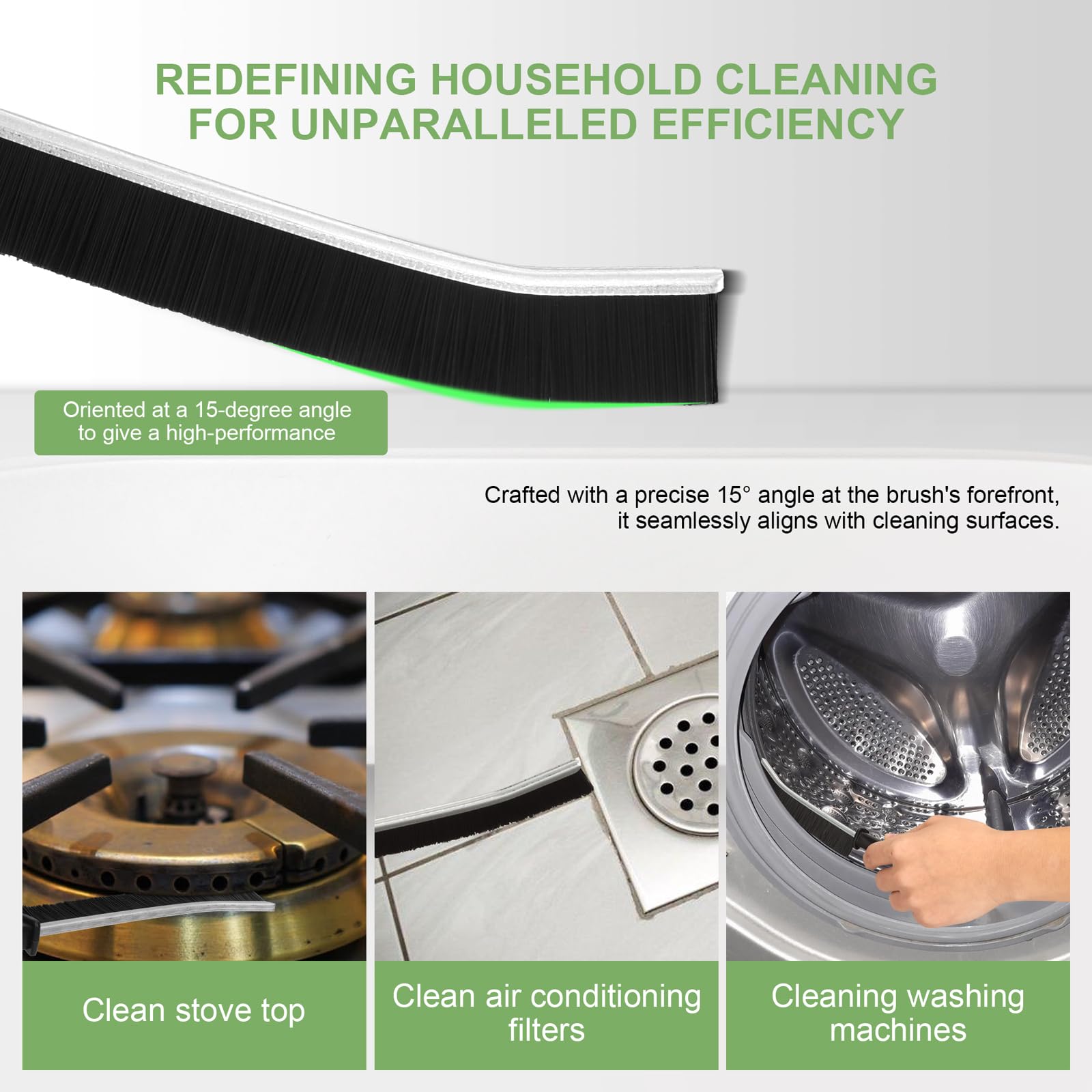 3 Pcs Crevice Cleaning Brush, 2023 Updated Premium Hard Bristle Cleaning Brush, Multifunctional Gap Cleaning Brush for House Use Dead Corners Window