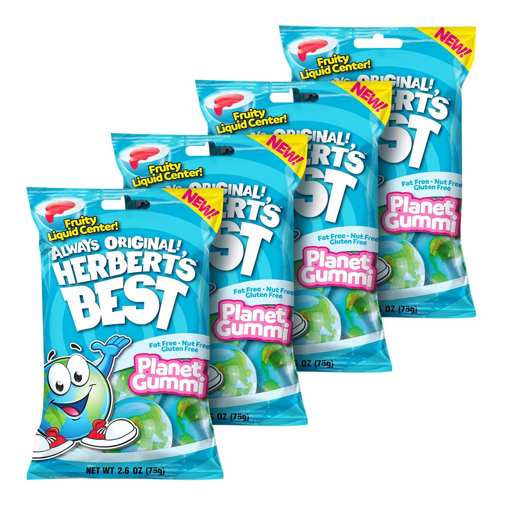 PURA PARCEL Herbert's Best Gummies - Pack of (4) Peg Bags - Viral TikTok Gummy Candy (Planet Gummi)