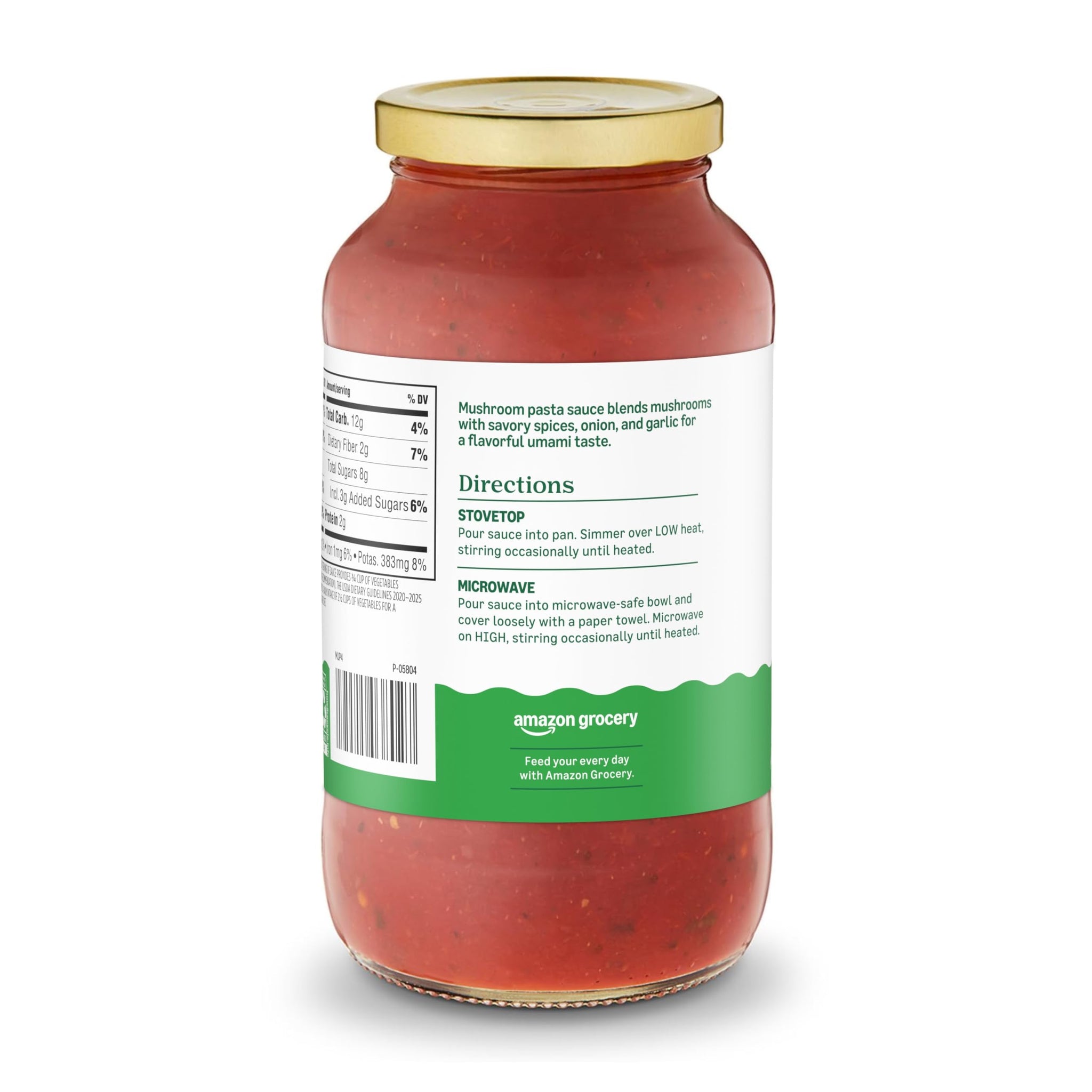 Amazon Grocery, Mushroom Pasta Sauce, 24 Oz
