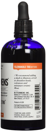 Bittermens Elemakule Tiki Bitters, 5oz - For Modern Cocktails, A Taste of the Islands; Mix in Tiki Drinks as Well as Cocktails Made with Dark Spirits