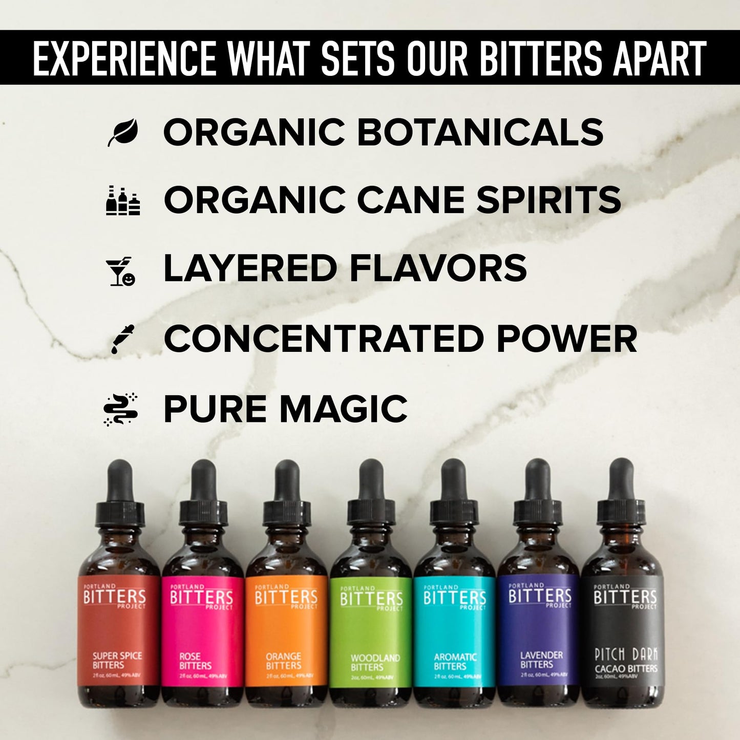 Portland Bitters Project Lavender Bitters - Concentrated Bitters with Layered Flavors Made from Organic, Wild Crafted, Therapeutic Grade Whole