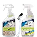 Granite Plus (Cleaner & Sealer) Deep Cleans & Seals All Natural Stone Countertops + Ultimate Grout Cleaner with Brush - Safe for Natural Stone - Acid