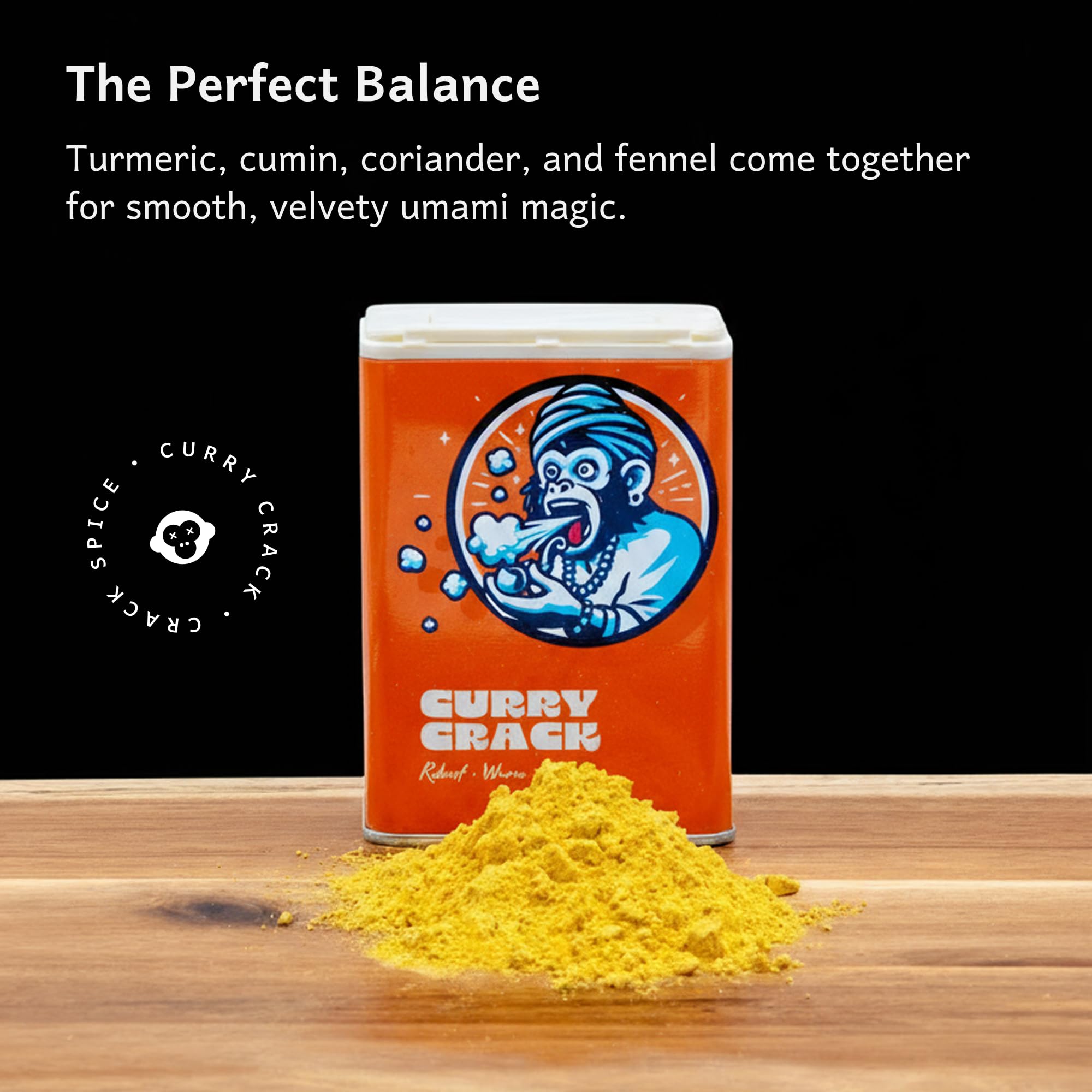 Curry Crack Spice - Golden Curry Seasoning Blend with Turmeric, Cumin, Coriander, Fenugreek & Aromatic Spices - Spicy, Warm Rub for Veggies, Chicken