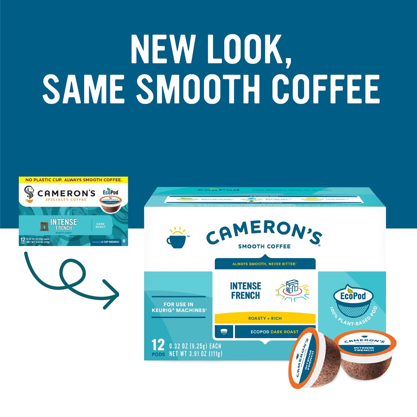 Cameron's Coffee Single Serve Pods, Intense French, 12 Count (Pack of 1)
