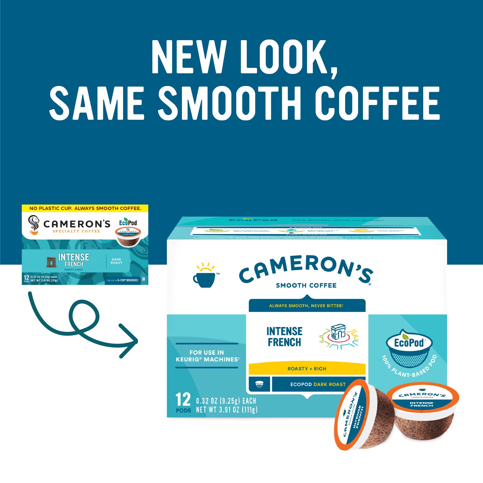 Cameron's Coffee Single Serve Pods, Intense French, 12 Count (Pack of 1)