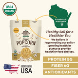 Organic Yellow Popcorn Kernels Unpopped 3 lb - Healthy, Non-GMO, Gluten-Free, Unsalted, Pesticide-Free, Chemical-Free, Glyphosate-Free, Grown in