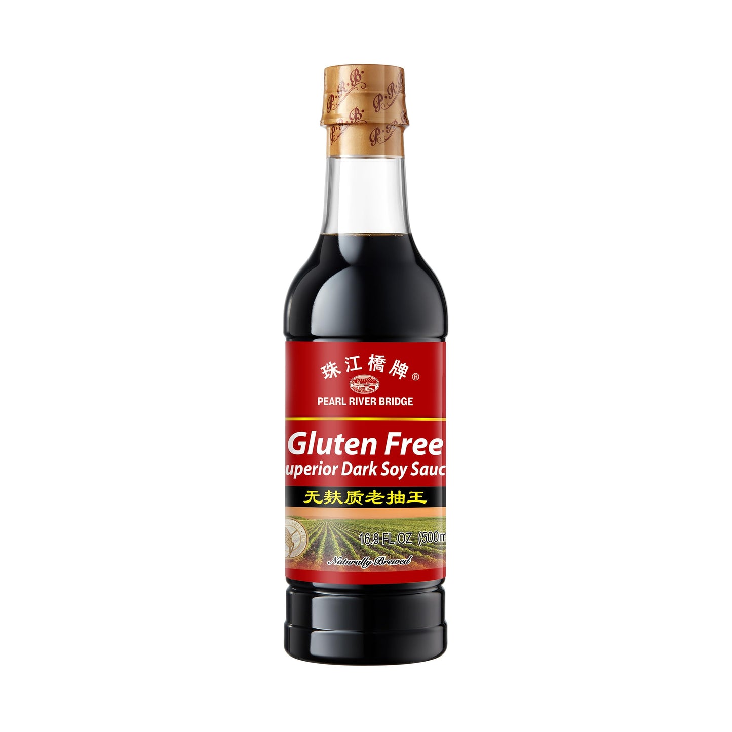 Pearl River Bridge Gluten Free Dark Soy Sauce - Made from Non-GMO Soybeans, Vegan, No MSG Added, Specially Brewed - Authentic Asian Flavor