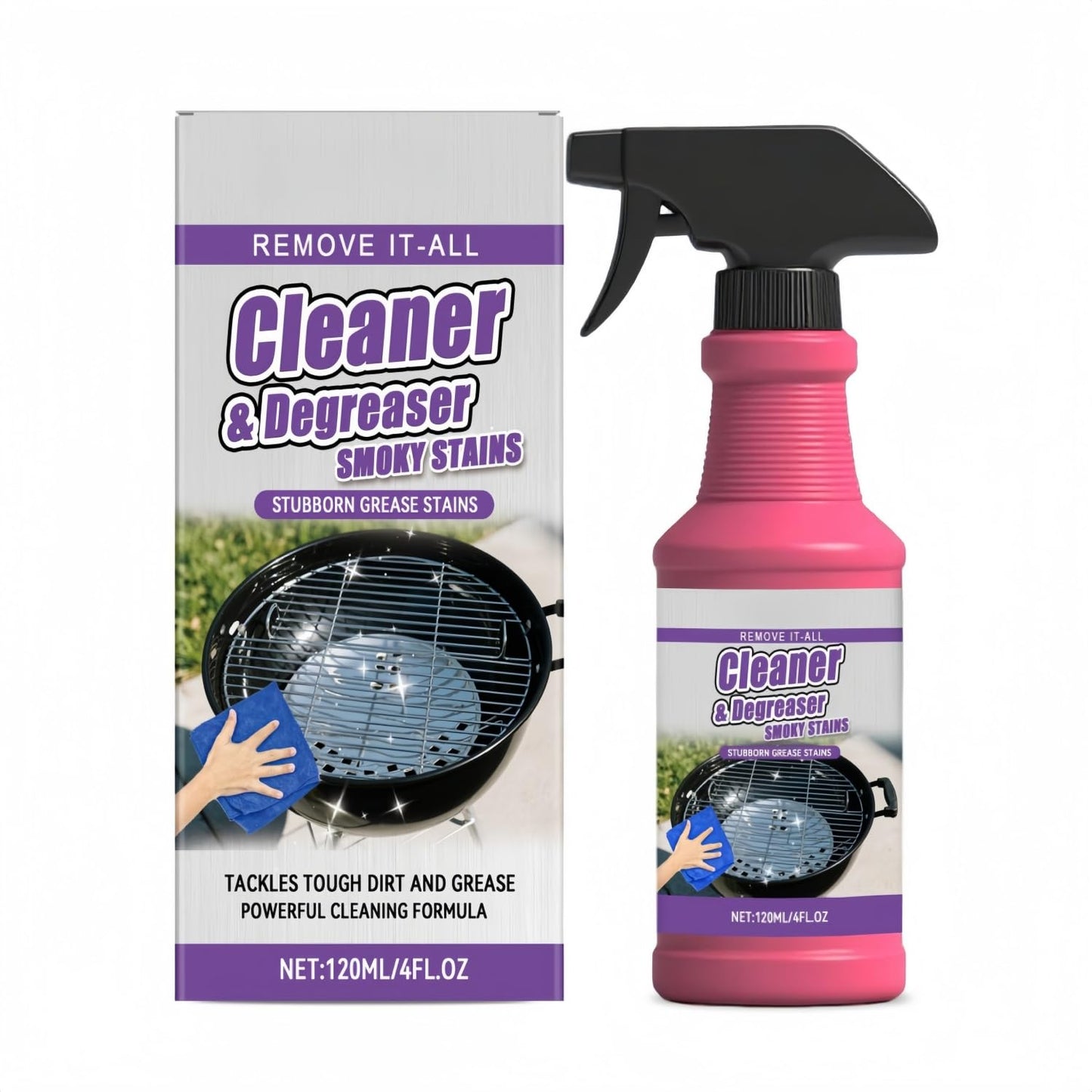 Yszbiay Grill Cleaner Spray, Heavy Duty Grill Degreaser for Outdoor Grill & Grates, Removes Grease & Burnt Food, Kitchen Cleaner for Stove Top, Drip