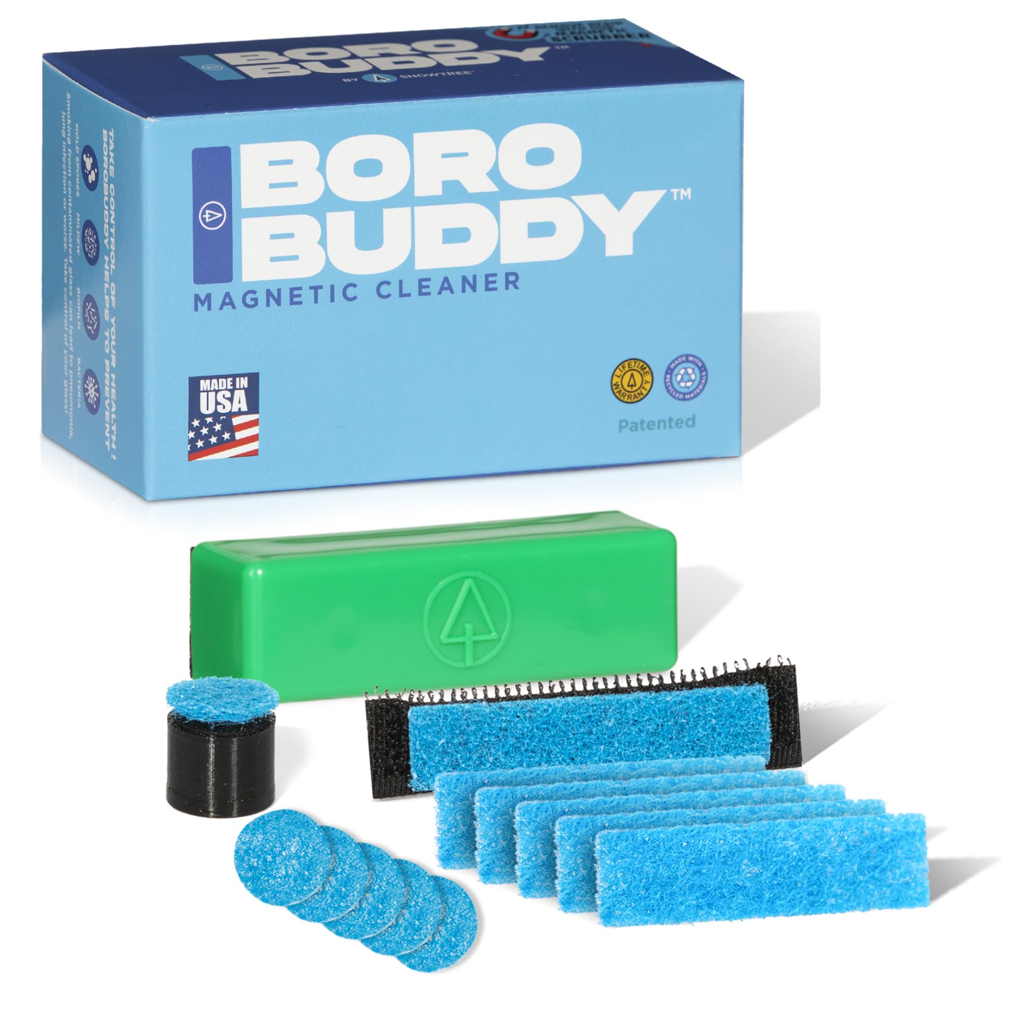Magnetic Glass Cleaner BoroBuddy Pro | Cleans Hard to Reach Stains on Glass, Ceramic, Metal Pieces of All Shapes & Sizes | Glass Pieces, Bottles