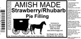 Amish Pie Filling Strawberry/Rhubarb and Topping - TWO 32 Oz Jars