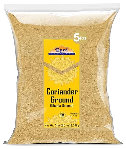 Rani Coriander Ground Powder (Indian Dhania) Spice 80oz (5lbs) 2.27kg Bulk ~ All Natural | Salt-Free | Vegan | No Colors | Gluten Friendly | NON-GMO |